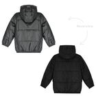 Black Logo Reversible Puffer Jacket, 1, hi-res
