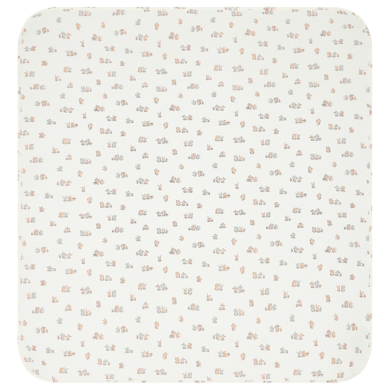 Ivory Teddy Bear & Rabbit Baby Blanket, 1, hi-res