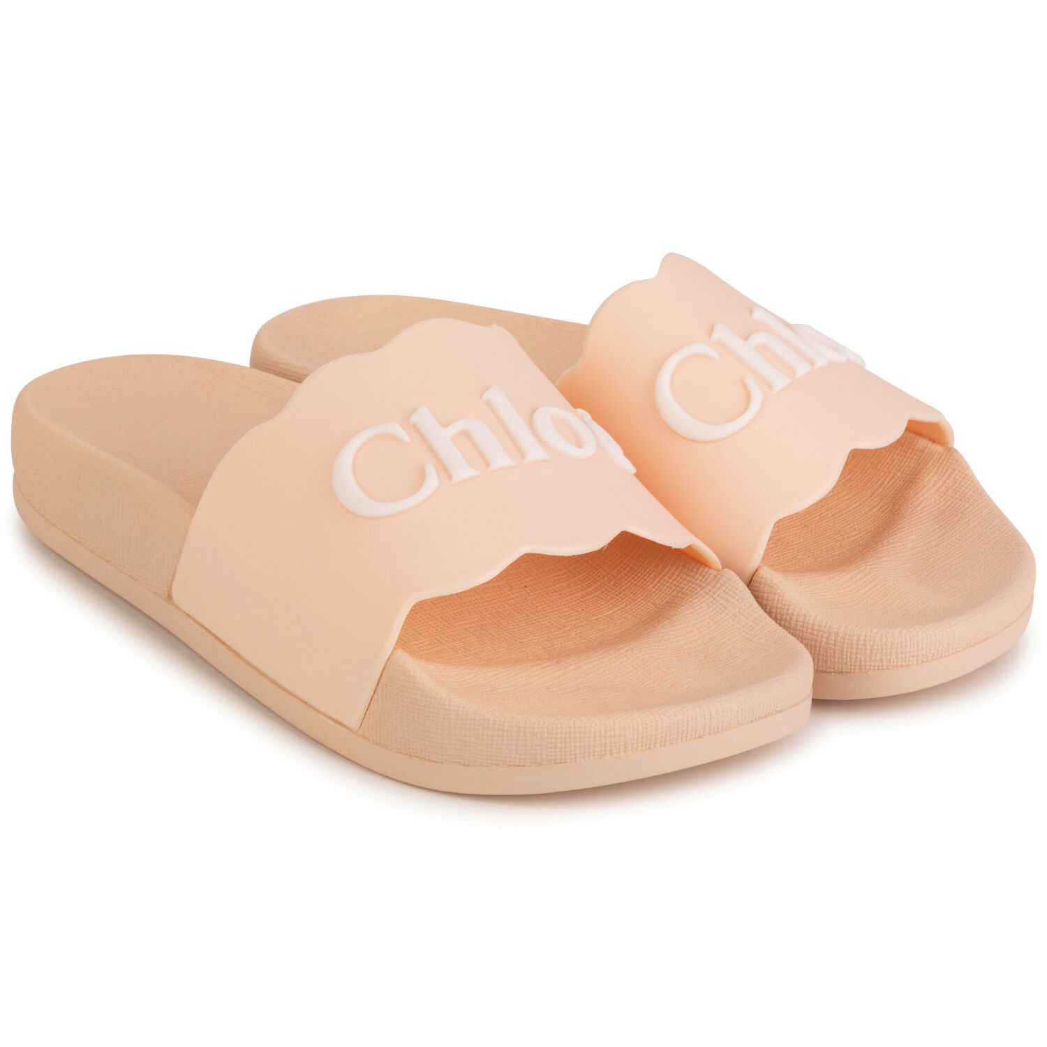 Girls Pale Pink Logo Sliders, 1, hi-res