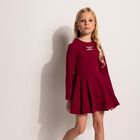 Girls Burgundy Embellished Logo Dress, 2, hi-res