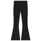 Girls Black Crystal Embellished Diamant&eacute; Logo & Flared Leggings Set, 1, hi-res