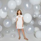 Girls Ivory Logo Dress, 1, hi-res