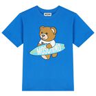 Boys Blue & White Teddy Bear Logo Shorts Set, 2, hi-res