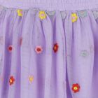 Younger Girls Purple Flower Tulle Skirt, 1, hi-res