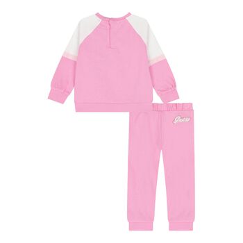 Baby Girls Pink & White Tracksuit