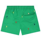 Boys Green Logo Swim Shorts, 1, hi-res