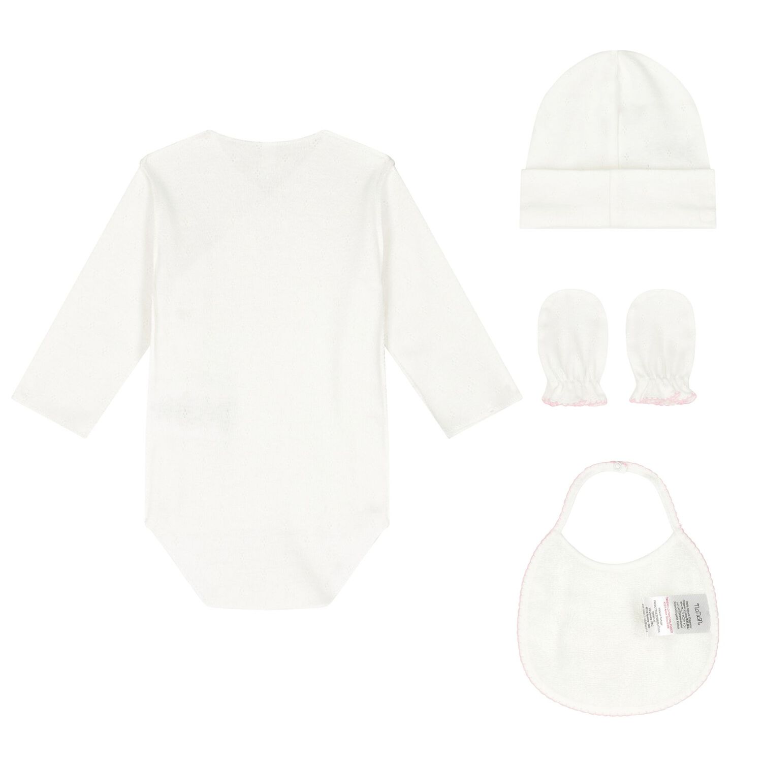 Baby Girls Ivory & Pink Bodysuit Gift Set, 2, hi-res image number null