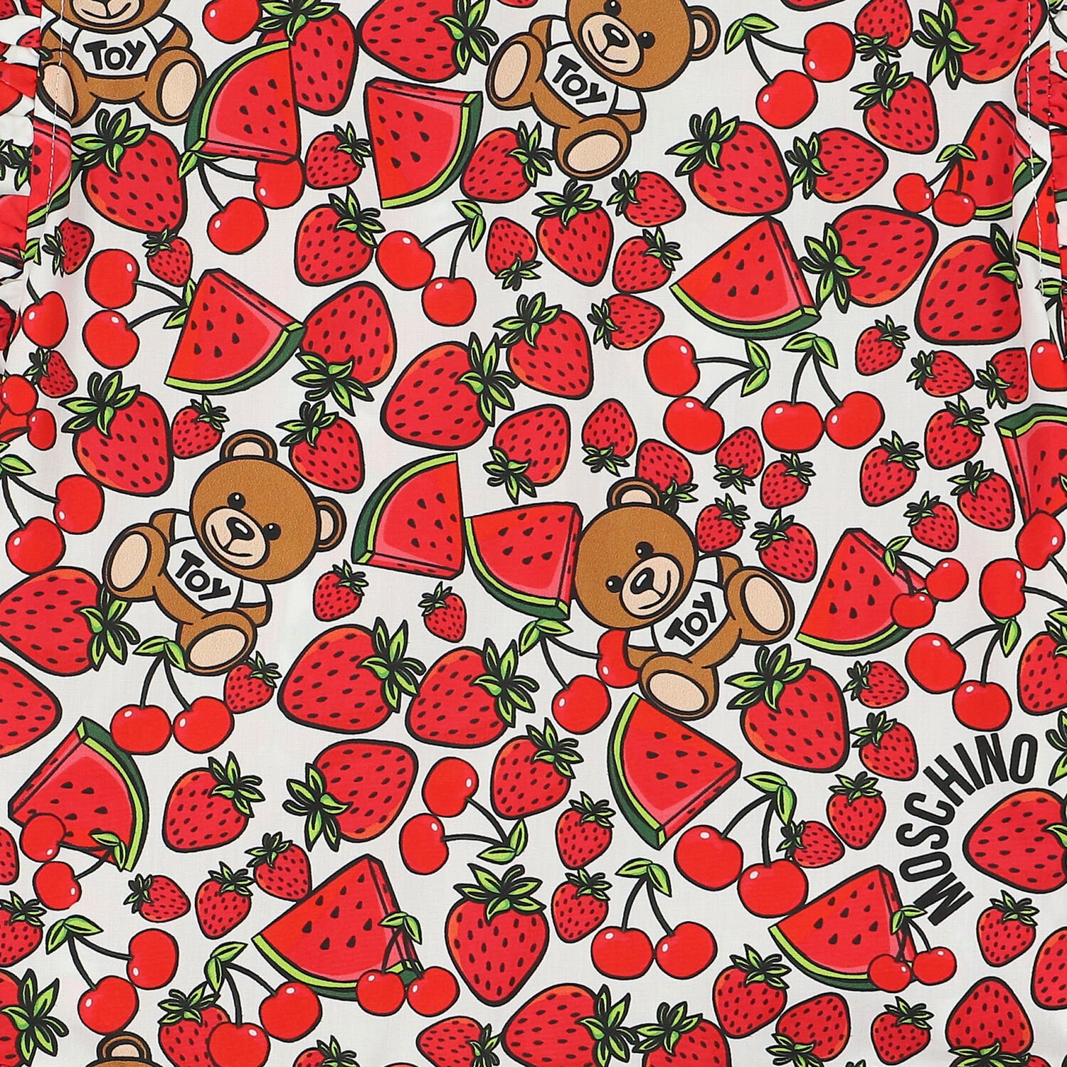 Girls Red Printed Dress, 1, hi-res