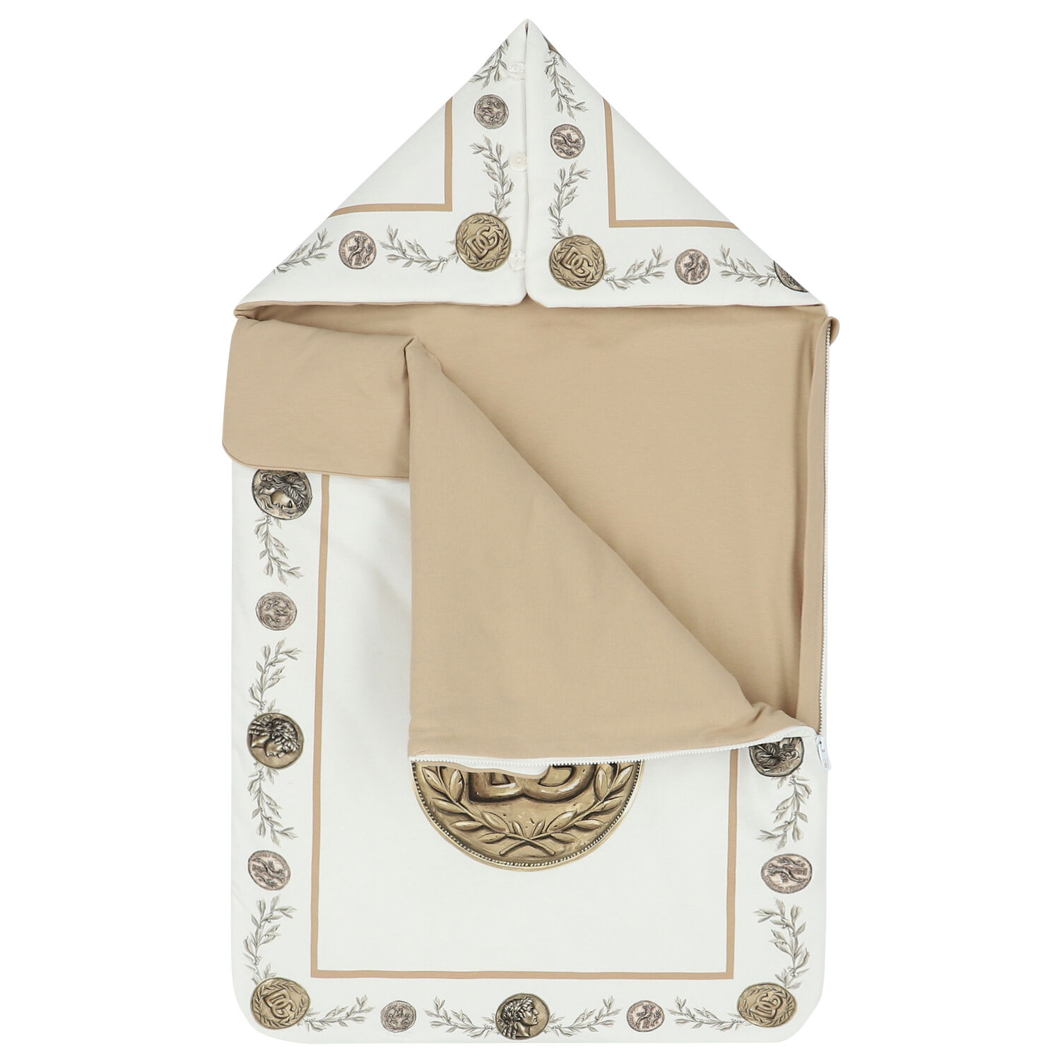 White & Beige Coin Logo Baby Nest, 1, hi-res image number null