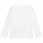 Younger Girls White Long Sleeve Top, 1, hi-res