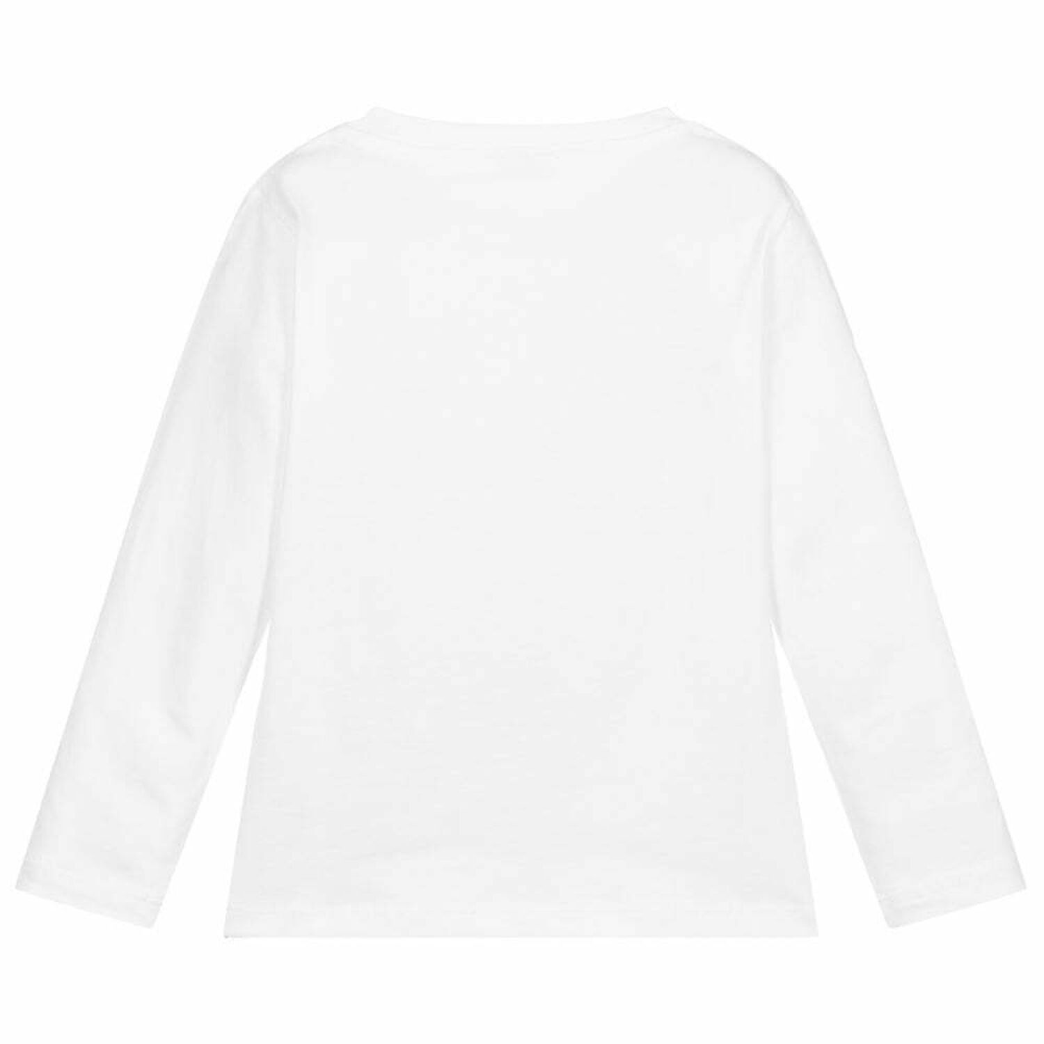 Younger Girls White Long Sleeve Top, 1, hi-res