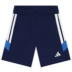 Boys Navy Blue Logo Shorts Set, 1, hi-res