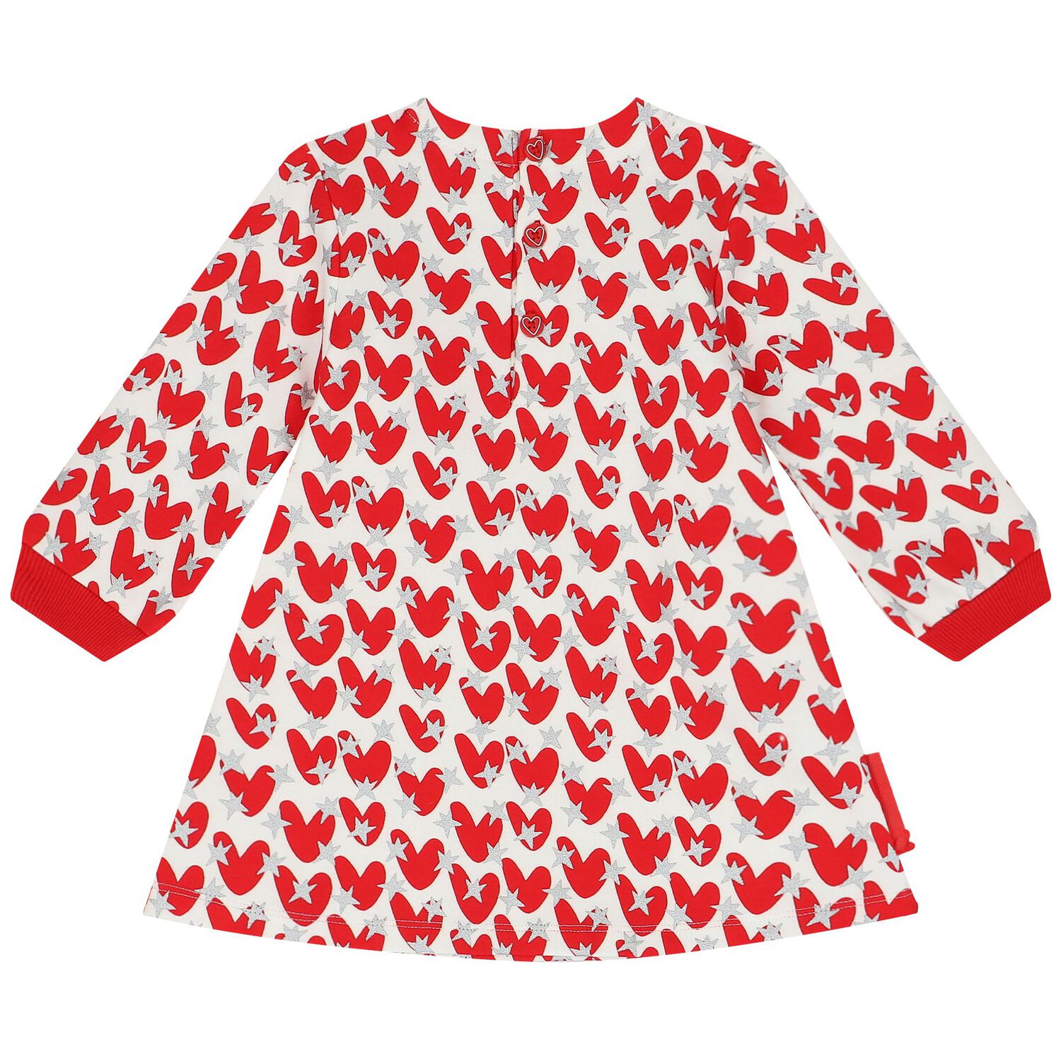 Girls Ivory & Red Hearts Dress Set, 1, hi-res
