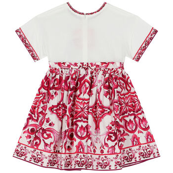 Girls Pink & Ivory Majolica Dress