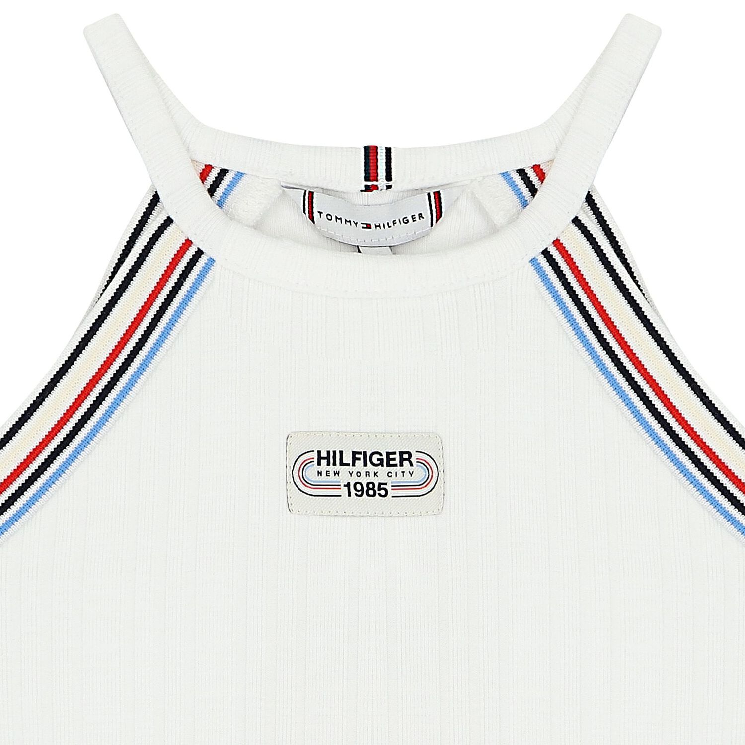 Girls White Logo Sleeveless Top, 1, hi-res