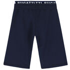 Boys Navy Logo Shorts, 1, hi-res