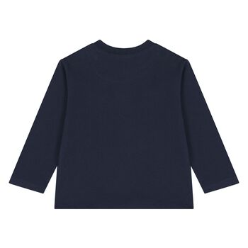 Younger Boys Navy Blue Racoon Long Sleeve Top