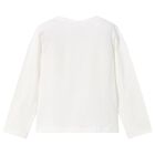 Girls Ivory Flower Long Sleeve Top, 4, hi-res