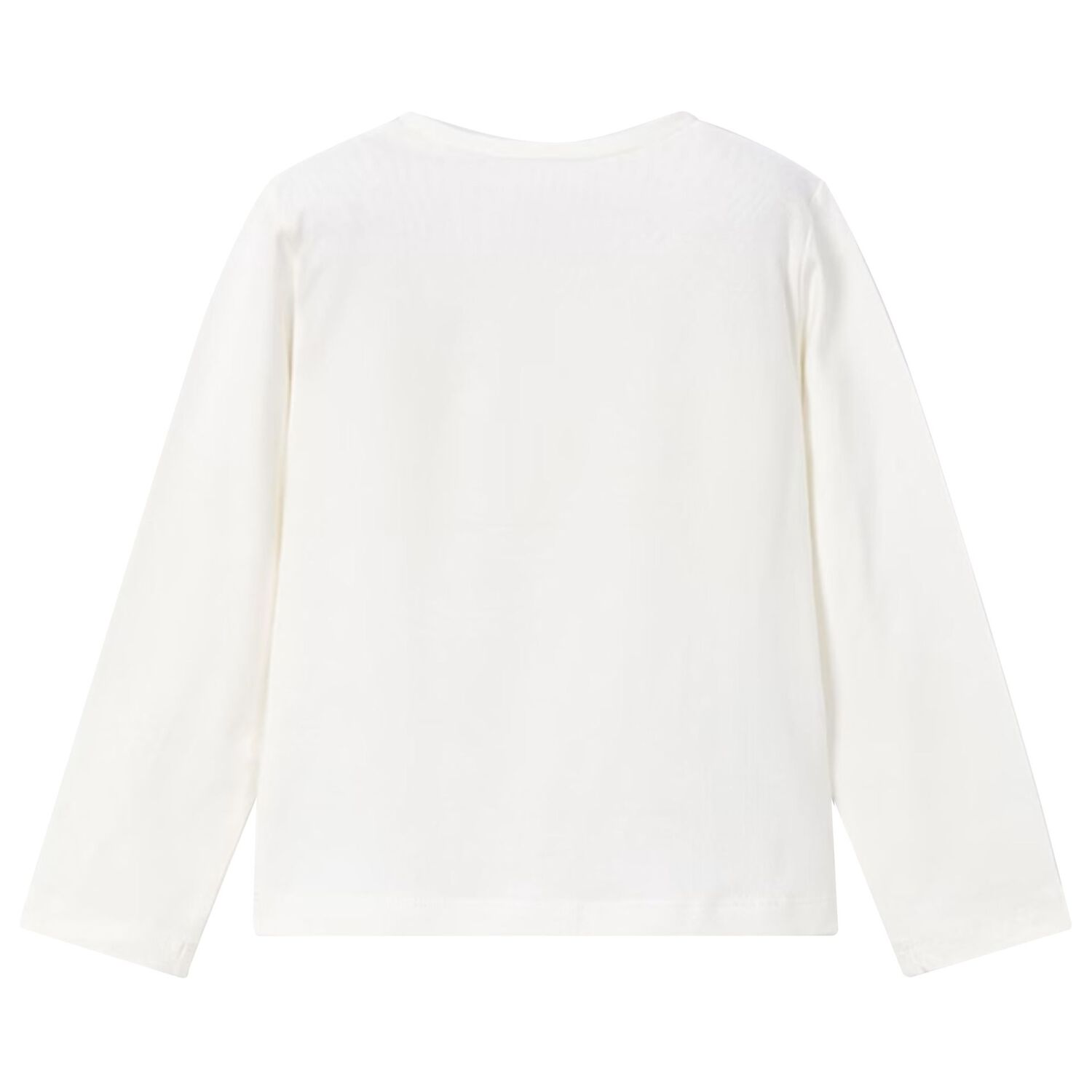 Girls Ivory Flower Long Sleeve Top, 4, hi-res