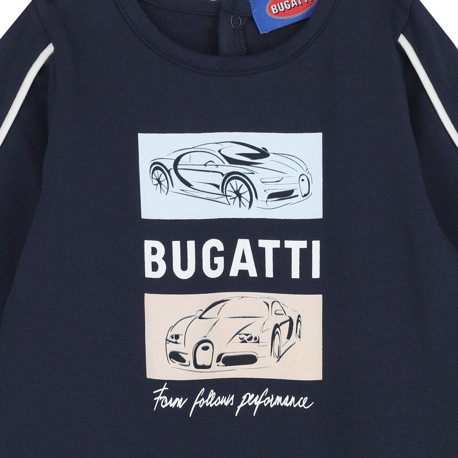 Baby Boys Navy Blue Logo Babygrow, 3, hi-res