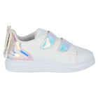 Girls White Bow Trainers, 1, hi-res