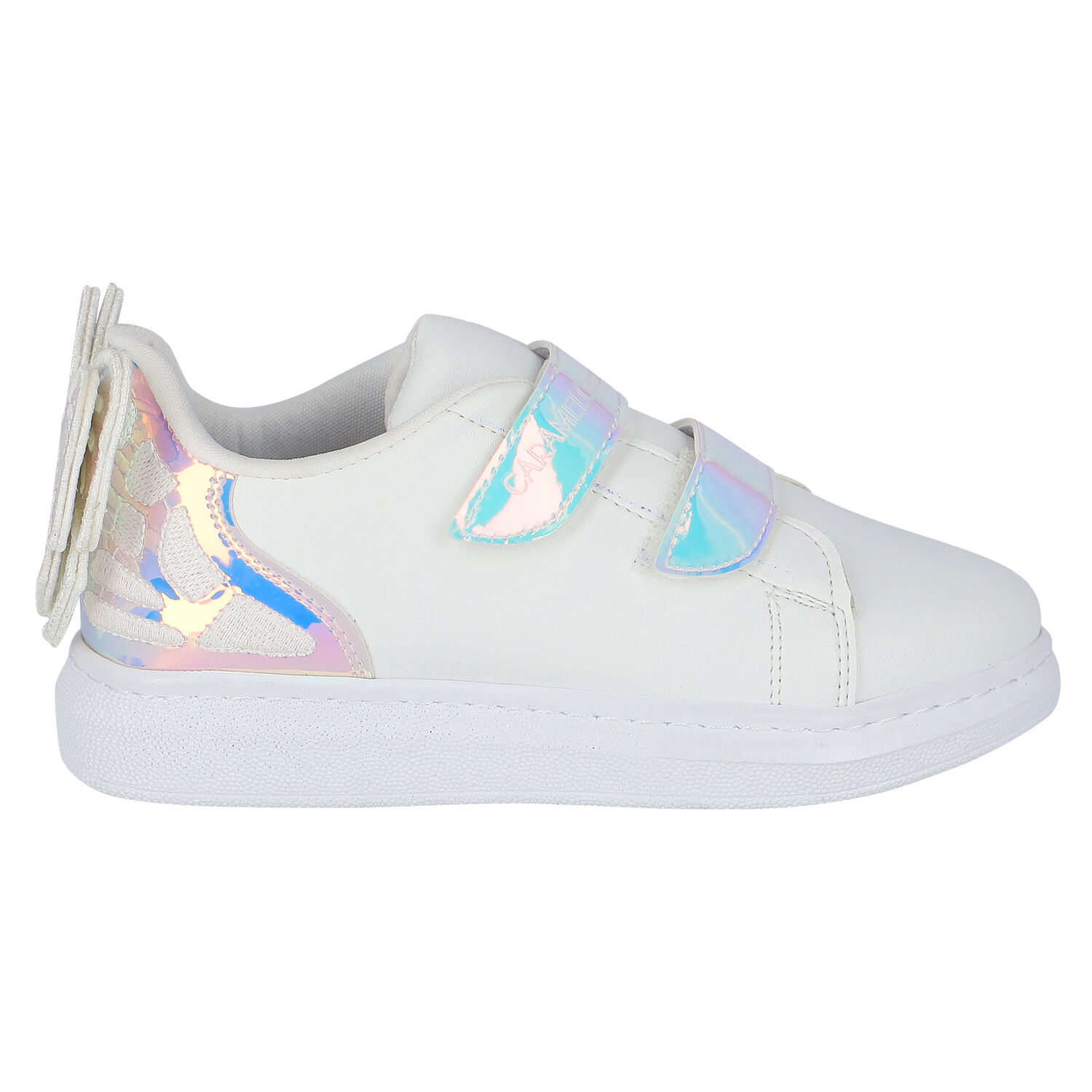 Girls White Bow Trainers, 1, hi-res