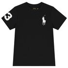 Boys Black Logo T-Shirt, 1, hi-res