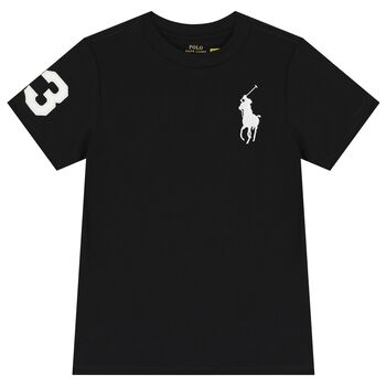 Ralph Lauren Boys Black Logo T-Shirt, 1 Boys Black Logo T-Shirt