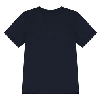 Younger Boys Navy Blue Logo T-Shirt