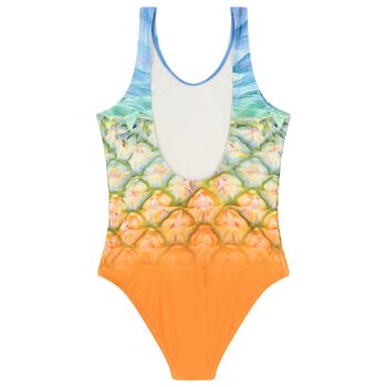 Girls Multi-Coloured Pineapple Swimsuit