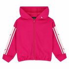 Girls Pink Logo Zip-Up Top, 1, hi-res