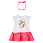 Younger Girls White & Pink Dress Set, 1, hi-res