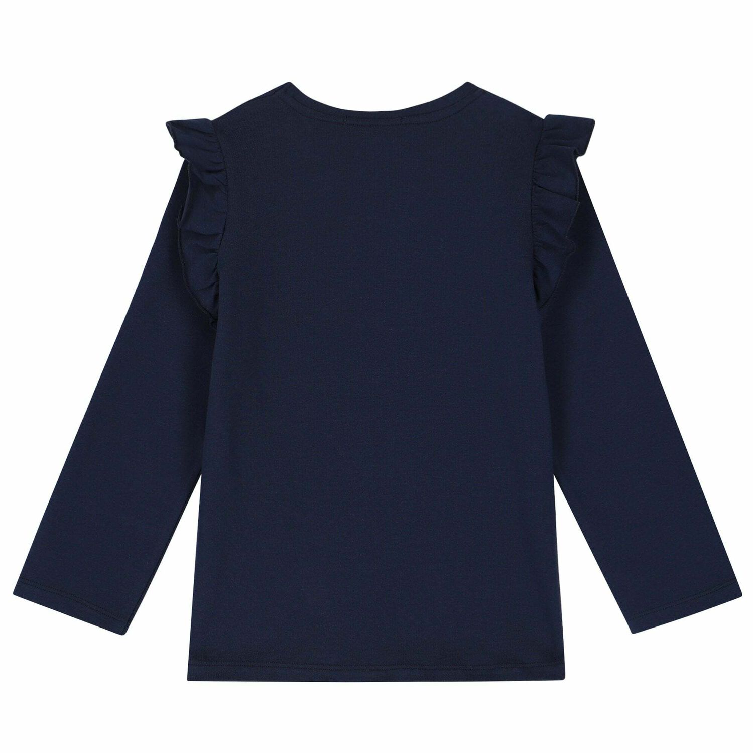 Girls Navy Logo Long Sleeve Top, 1, hi-res