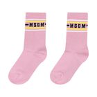 Girls Pink Logo Socks, 1, hi-res