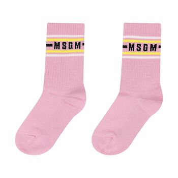 Girls Pink Logo Socks