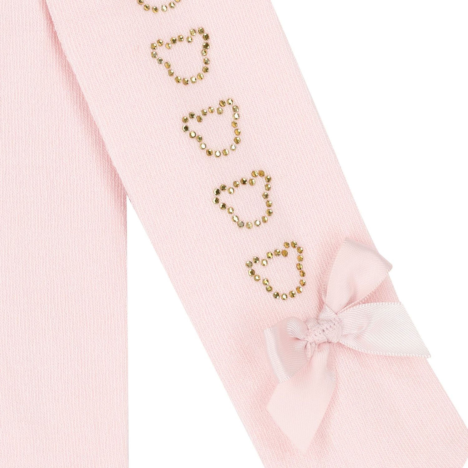 Baby Girls Pink Teddy Bear Tights, 1, hi-res
