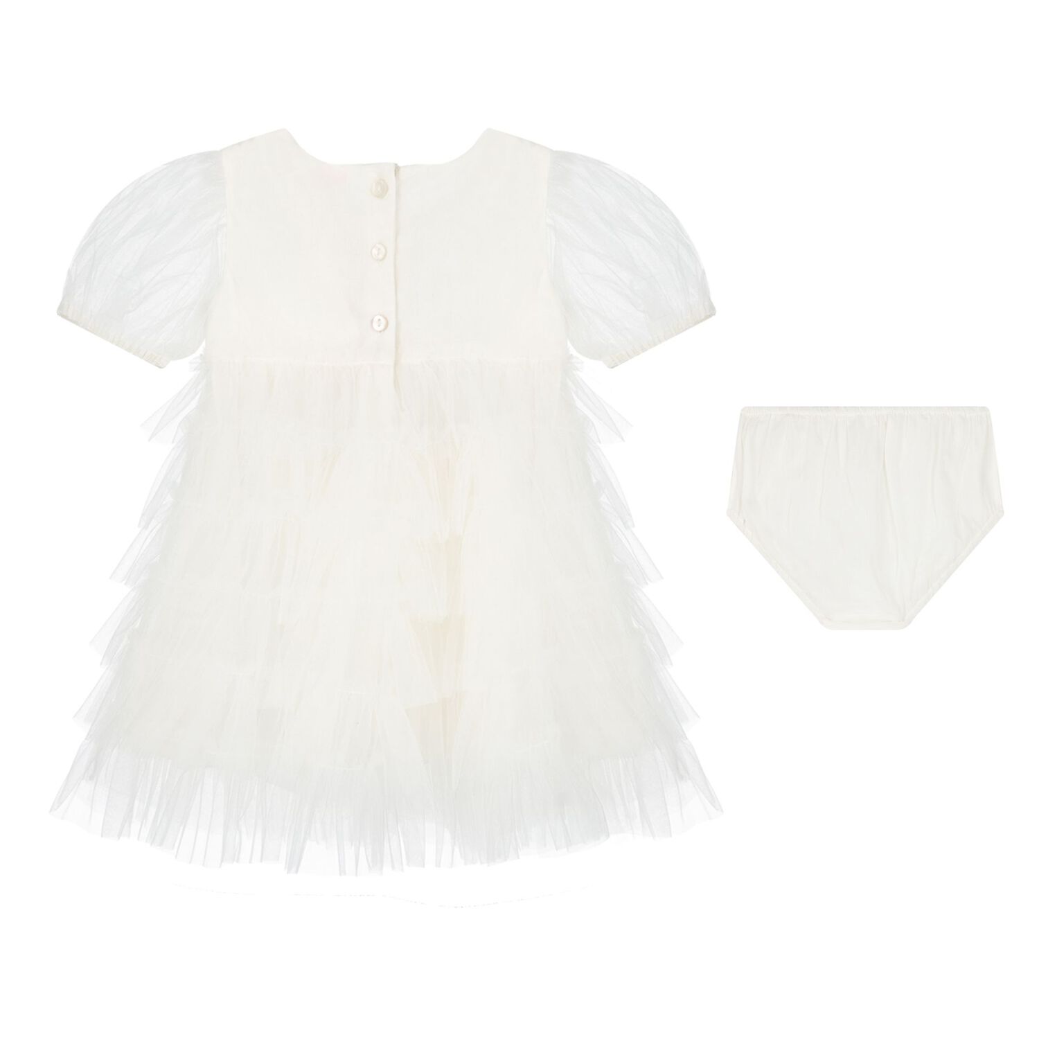 Baby Girls Ivory Tulle Dress Set, 1, hi-res