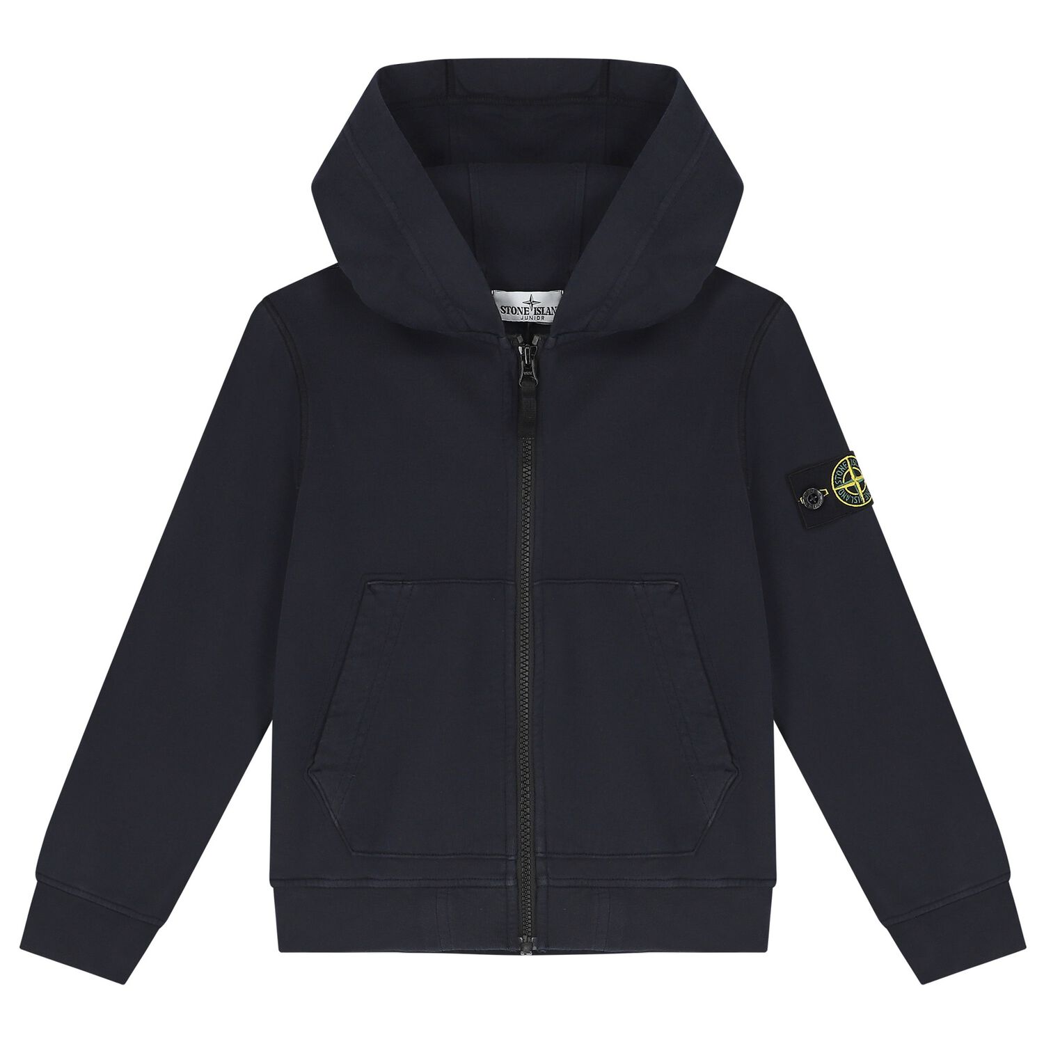 Boys Blue Logo Hooded Zip Up Top, 1, hi-res image number null
