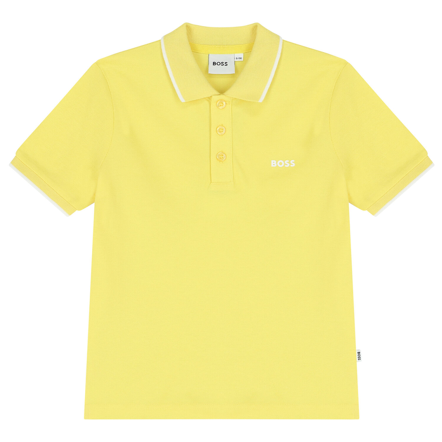 Boys Yellow Logo Polo Shirt, 1, hi-res