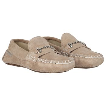 Boys Beige Suede Shoes