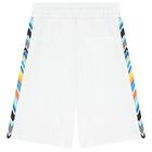Boys White Zigzag Shorts, 1, hi-res
