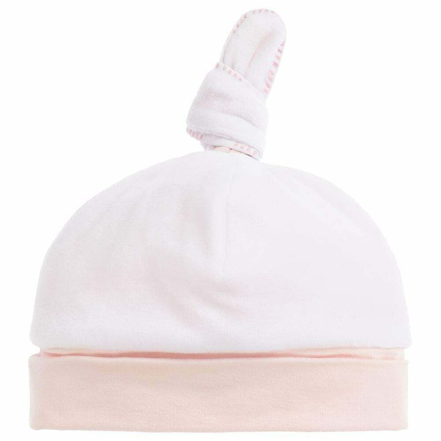 Baby Girls White & Pink Hat, 1, hi-res