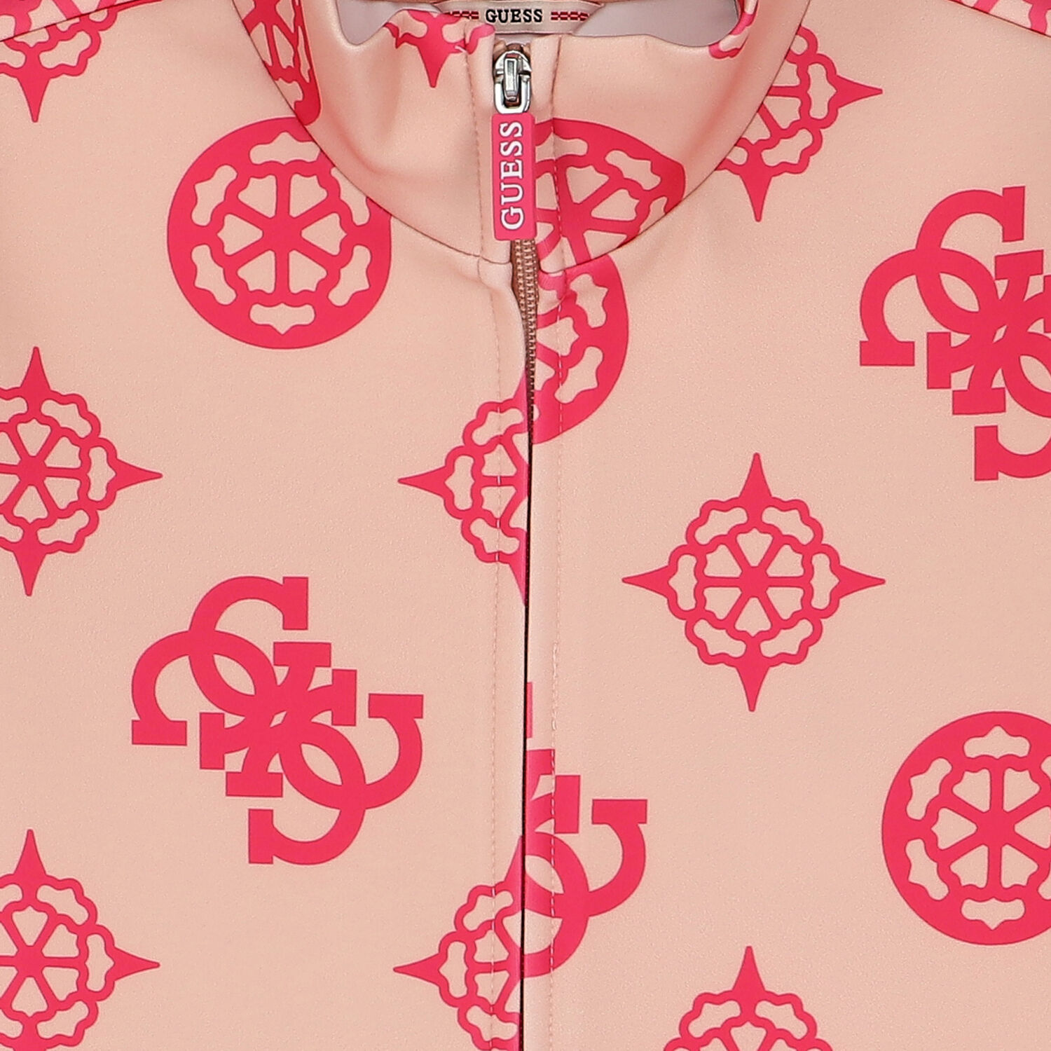 Girls Beige Logo Zip Up Top, 1, hi-res