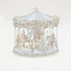 Baby Boys White & Blue Carousel Fitted Sheet, 1, hi-res