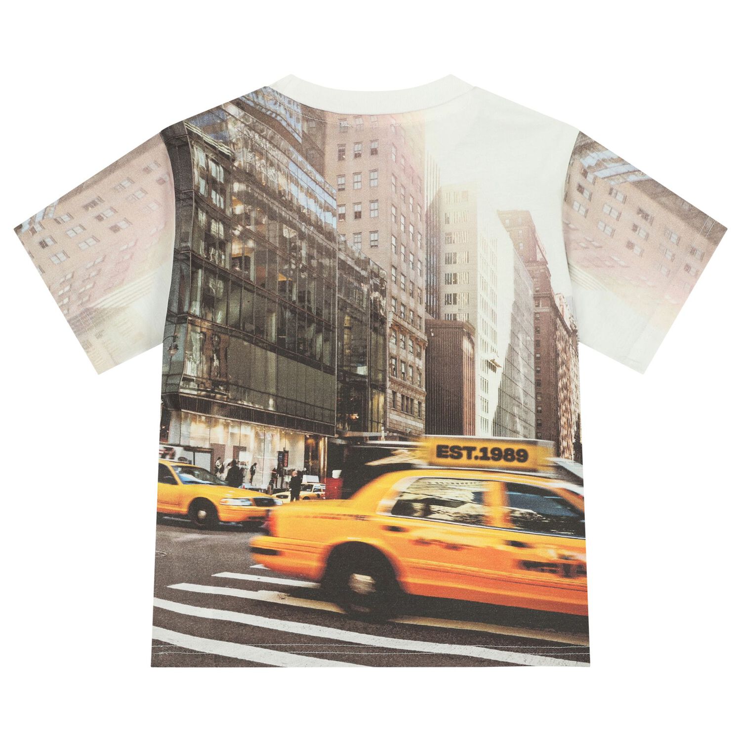 Boys Beige & Yellow Logo T-Shirt, 1, hi-res