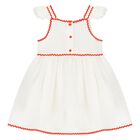 Younger Girls Ivory Strawberry Dress, 1, hi-res