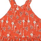 Girls Orange Giraffe Print Criss Cross Dress, 1, hi-res