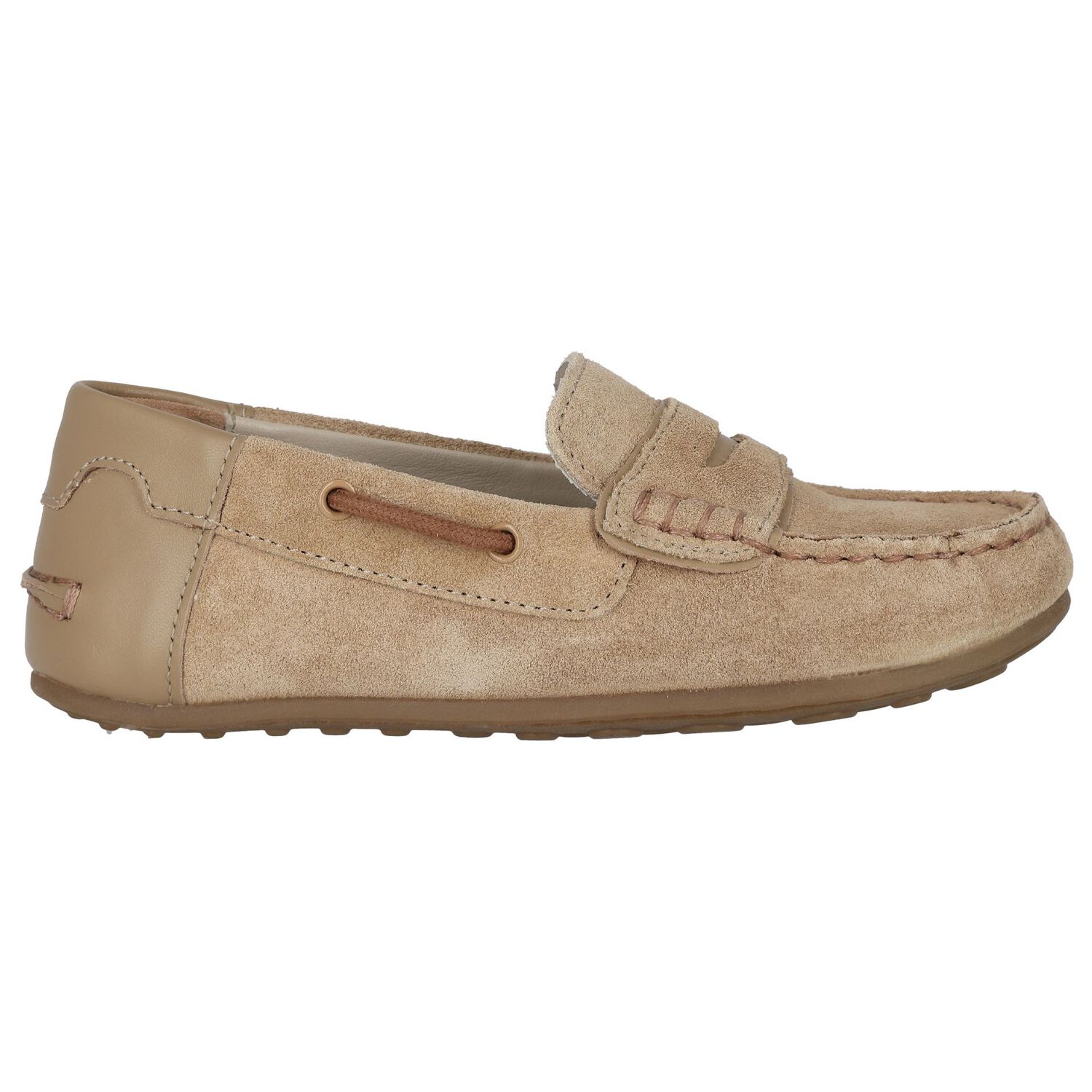 Boys Beige Suede Leather Moccasins, 2, hi-res image number null