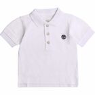Younger Boys White Logo Polo Shirt, 1, hi-res