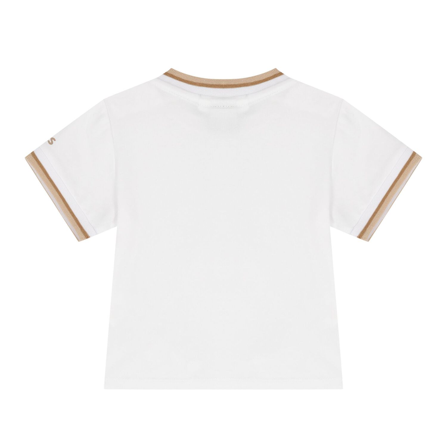 Baby Boys Beige & White Logo Dungaree Set, 2, hi-res